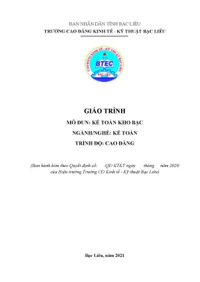 Giáo trình kế toán kho bạc nghề kế toán trình độ cao đẳng