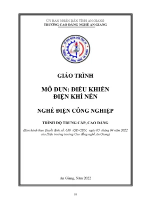 Giáo trình điều khiển điện khí nén nghề điện công nghiệp trình độ cđtc