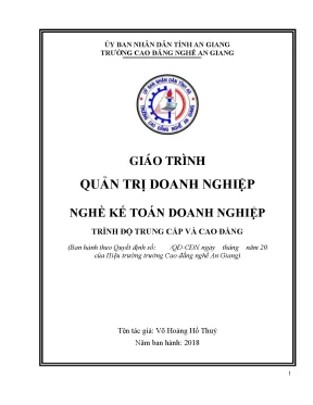 Giáo trình quản trị doanh nghiệp nghề kế toán doanh nghiệp trình độ cđtc