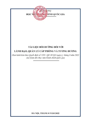 Tài liệu bồi dưỡng đối với lãnh đạo quản lý cấp phòng và tương đương 2022