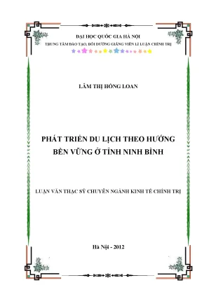 Luận văn thạc sĩ phát triển du lịch theo hướng bền vững ở tỉnh ninh bình
