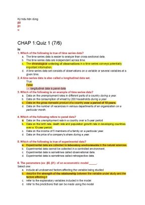 Đáp an của câu hỏi trong applied economic