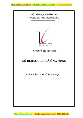 Luận văn thạc sĩ số bernoulli và ứng dụng