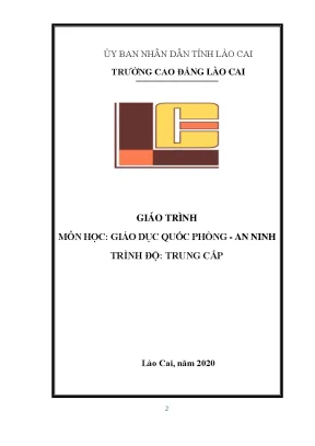 Giáo trình giáo dục quốc phòng an ninh trình độ trung cấp