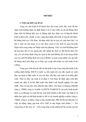 Luận văn thạc sĩ giải pháp chủ yếu nhằm hoàn thiện việc quản lý thu thuế đối với khu vực kinh tế tư nhân