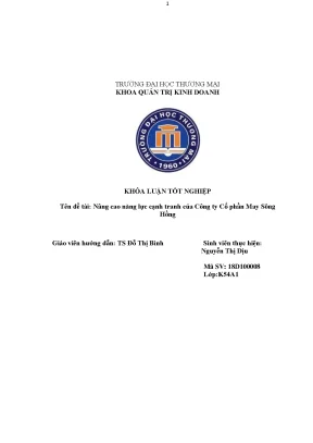 Nâng cao năng lực cạnh tranh của công ty cổ phần may sông hồng