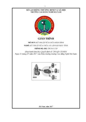 Giáo trình kỹ thuật sửa chữa màn hình nghề kỹ thuật sửa chữa lắp ráp máy tính trung cấp