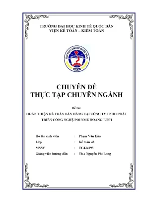 Hoàn thiện kế toán bán hàng tại công ty tnhh phát triển công nghệ polyme hoàng linh