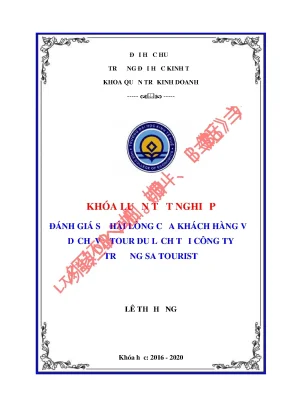 Khóa luận tốt nghiệp đánh giá sự hài lòng của khách hàng về dịch vụ tour du lịch tại công ty trường sa tourist