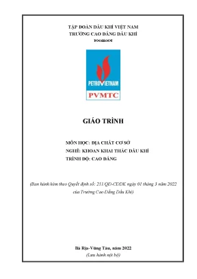 Giáo trình địa chất cơ sở nghề khoan khai thác dầu khí cao đẳng