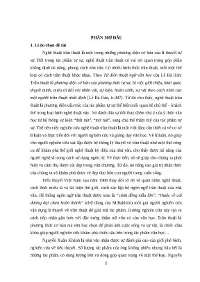 Luận văn thạc sĩ nghệ thuật trần thuật trong tiểu thuyết nguyễn xuân khánh
