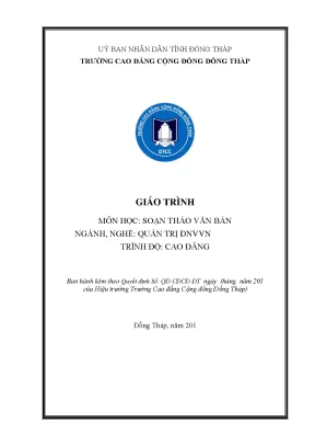 Giáo trình soạn thảo văn bản nghề quản trị kinh doanh cao đẳng