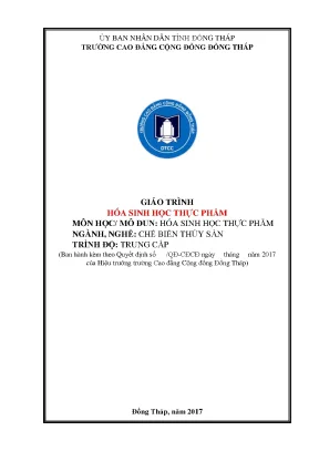 Giáo trình hóa sinh học thực phẩm nghề chế biến thuỷ sản trung cấp