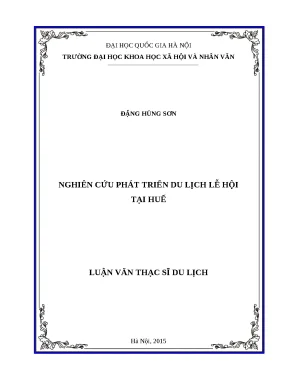 Luận văn thạc sỹ nghiên cứu phát triển du lịch lễ hội tại huế