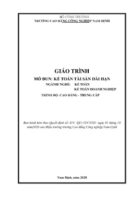 Giáo trình kế toán tài sản dài hạn
