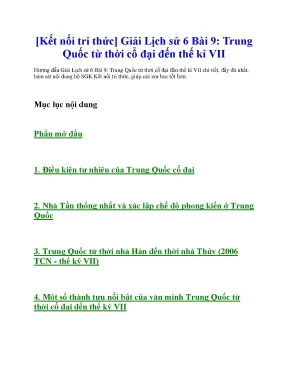 Giải lịch sử 6 kết nối tri thức full