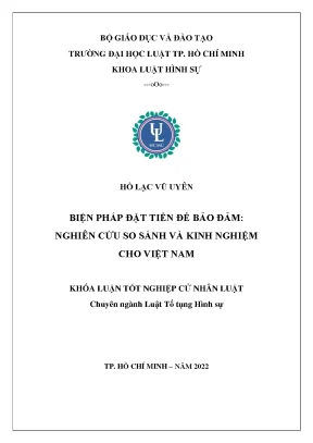 Biện pháp đặt tiền để bảo đảm nghiên cứu so sánh và kinh nghiệm cho việt nam
