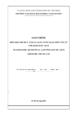 Giáo trình tâm lý và kỹ năng giao tiếp ứng xử với khách du lịch nghề quản trị nhà hàng và dịch vụ ăn uống và hướng dẫn du lịch trung cấp