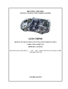 Giáo trình kỹ thuật chung về ô tô và sửa chữa