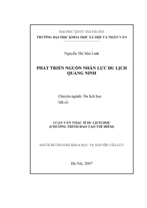 Luận văn thạc sĩ phát triển nguồn nhân lực du lịch quảng ninh