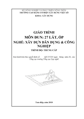 Giáo trình lát ốp nghề xây dựng dân dụng và công nghiệp trung cấp