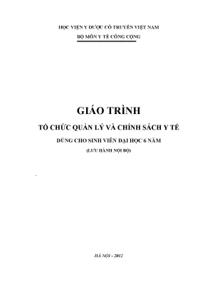 Giáo trình tổ chức quản lý và chính sách y tế nghề y tế công cộng đại học