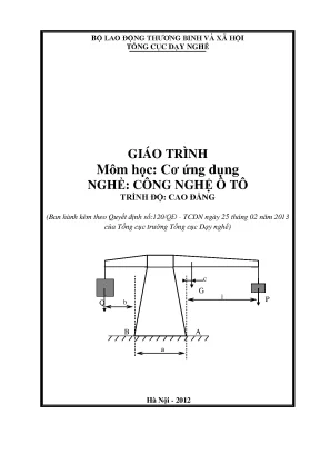 Giáo trình cơ ứng dụng công nghệ ô tô