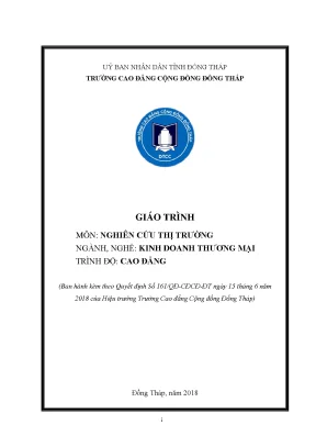 Giáo trình nghiên cứu thị trường nghề kinh doanh thương mại cao đẳng