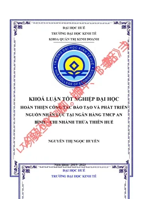 Hoàn thiện công tác đào tạo và phát triển nguồn nhân lực tại ngân hàng thương mại cổ phần an bình chi nhánh huế