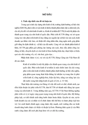 Luận án ts ls đảng csvn đảng bộ tỉnh thái nguyên lãnh đạo phát triển kinh tế tư nhân từ năm 1997 đến năm 2015