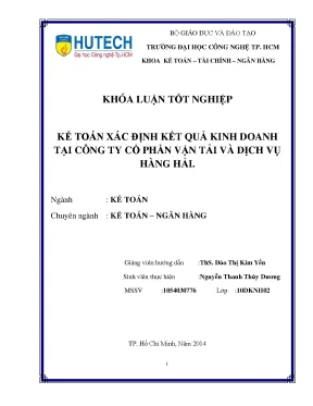 Khóa luận tốt nghiệp kế toán xác định kết quả kinh doanh tại công ty cổ phần vận tải và dịch vụ hàng hải