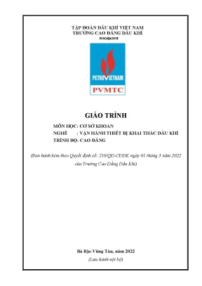 Giáo trình cơ sở khoan nghề vận hành thiết bị khai thác dầu khí cao đẳng