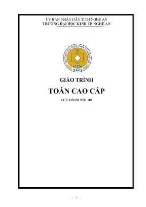 Giáo trình toán cao cấp phần 1 trường đh kinh tế nghệ an