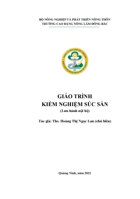 Giáo trình kiểm nghiệm súc sản