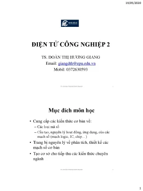 Điện tử công nghiệp 2 chương 1