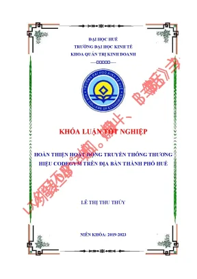 Hoàn thiện hoạt động truyền thông thương hiệu codegym trên địa bàn thành phố huế