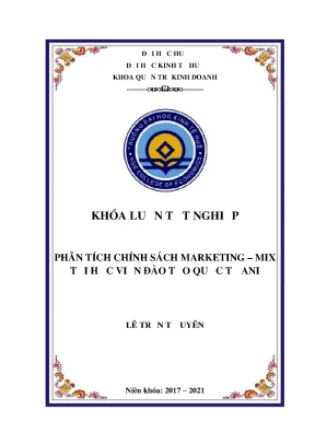 Khóa luận tốt nghiệp phân tích chính sách marketing mix tại học viện đào tạo quốc tế ani