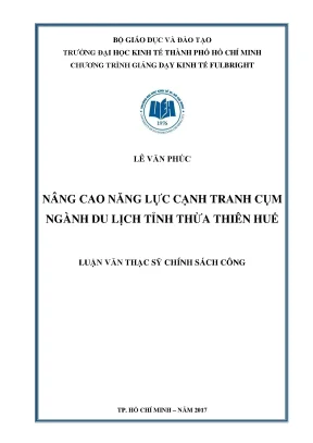 Luận văn thạc sĩ nâng cao năng lực cạnh tranh cụm ngành du lịch tỉnh thừa thiên huế