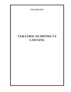 Giáo trình tâm lí học dị thường và lâm sàng