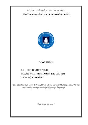 Giáo trình môn kinh tế vĩ mô nghề kinh doanh thương mại cao đẳng