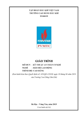 Giáo trình kỹ thuật an toàn cơ khí nghề bảo hộ lao động trình độ cao đẳng