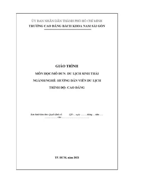 Giáo trình du lịch sinh thái nghề hướng dẫn viên du lịch cao đẳng