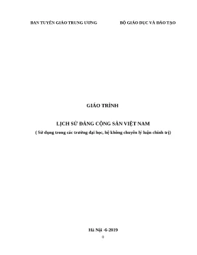 Giáo trình lịch sử đảng cộng sản việt nam sử dụng trong các trường đại học hệ không chuyên lý luận chính trị