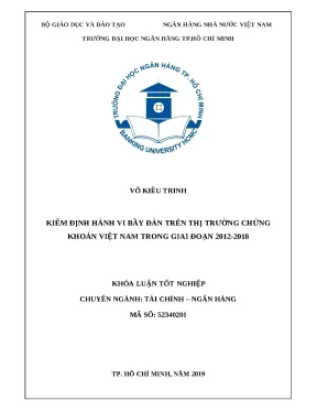 0902 kiểm định hành vi bầy đàn trên thị trường chứng khoán việt nam trong giai đoạn 2012 2018 khóa luận tcnh võ kiều trinh trần minh tâm tp hcm đh nh h