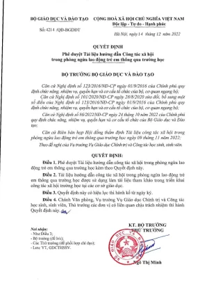 Tài liệu hướng dẫn công tác xã hội trong phòng ngừa lao động trẻ em thông qua trường học