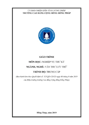 Giáo trình nghiệp vụ thư ký nghề văn thư lưu trữ trung cấp