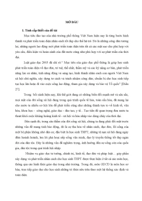Luận văn thạc sĩ xây dựng và phát triển nhân cách học sinh trung học phổ thông tỉnh nam định qua giảng dạy môn giáo dục công dân hiện nay