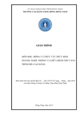 Giáo trình động và thực vật thủy sinh nghề phòng và chữa bệnh thuỷ sản cao đẳng