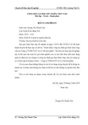 Hoàn thiện công tác đánh giá thực hiện công việc tại công ty tnhh mtv in và văn hóa phẩm
