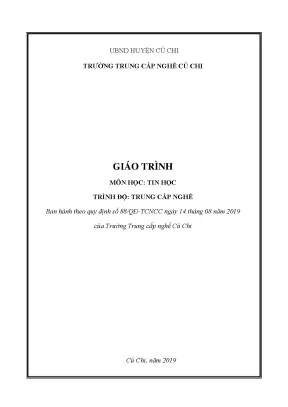 Giáo trình tin học trình độ trung cấp nghề